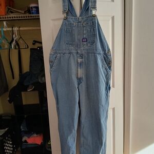 Big Smith Denim Overalls Bib Pants Blue Cotton Vintage Workwear Size 42x30
